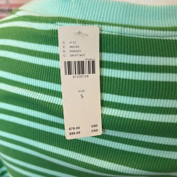 Maeve Green Striped Long Sleeve Tee - Picture 2 of 2